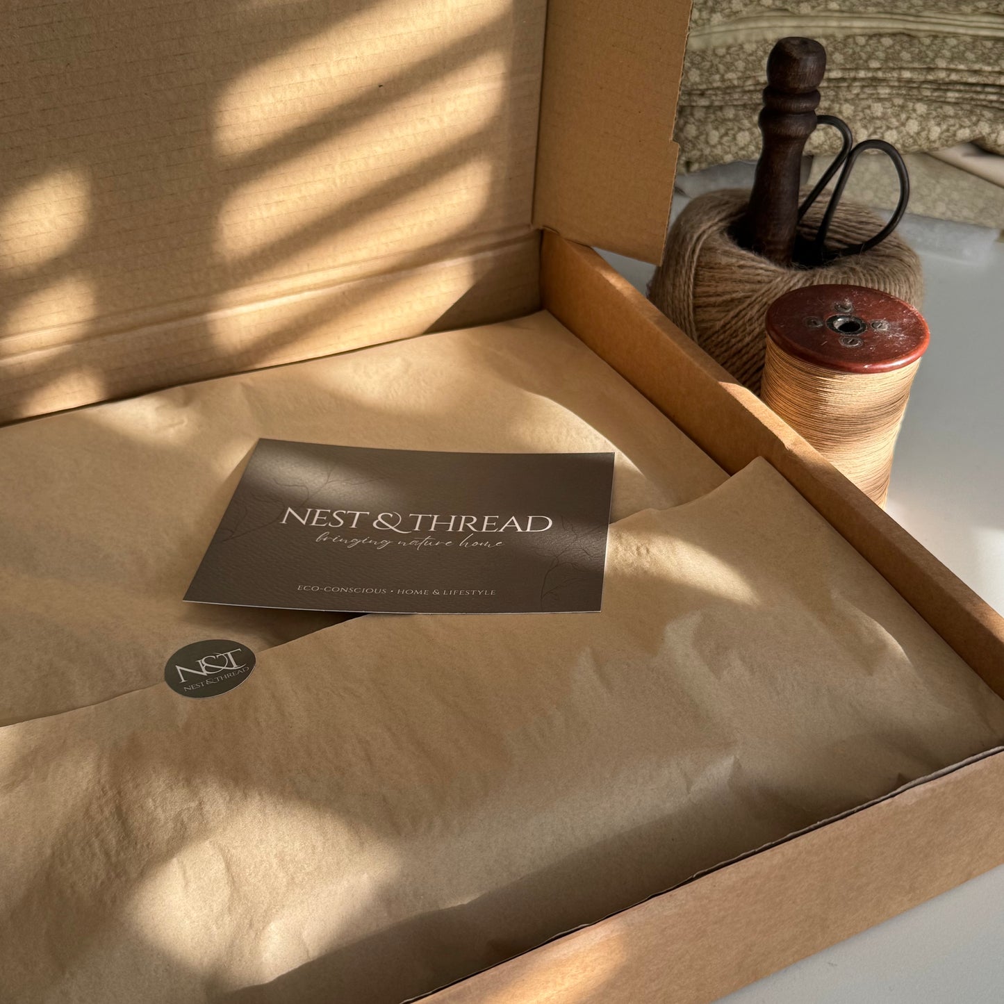 Mini Linen Christmas Stocking with Initial (READY TO POST)