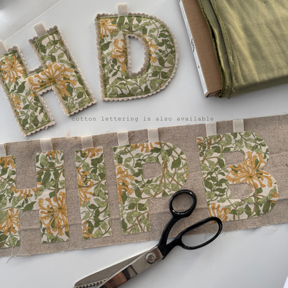 Linen Name Garland, Fabric Letter Bunting