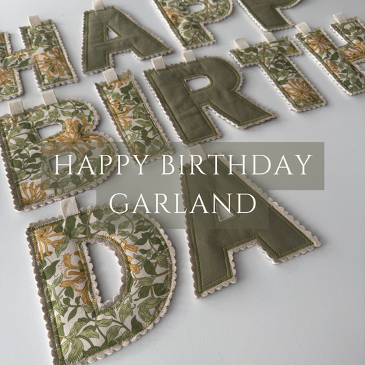 Birthday Garland, Celebration Fabric Letter Bunting