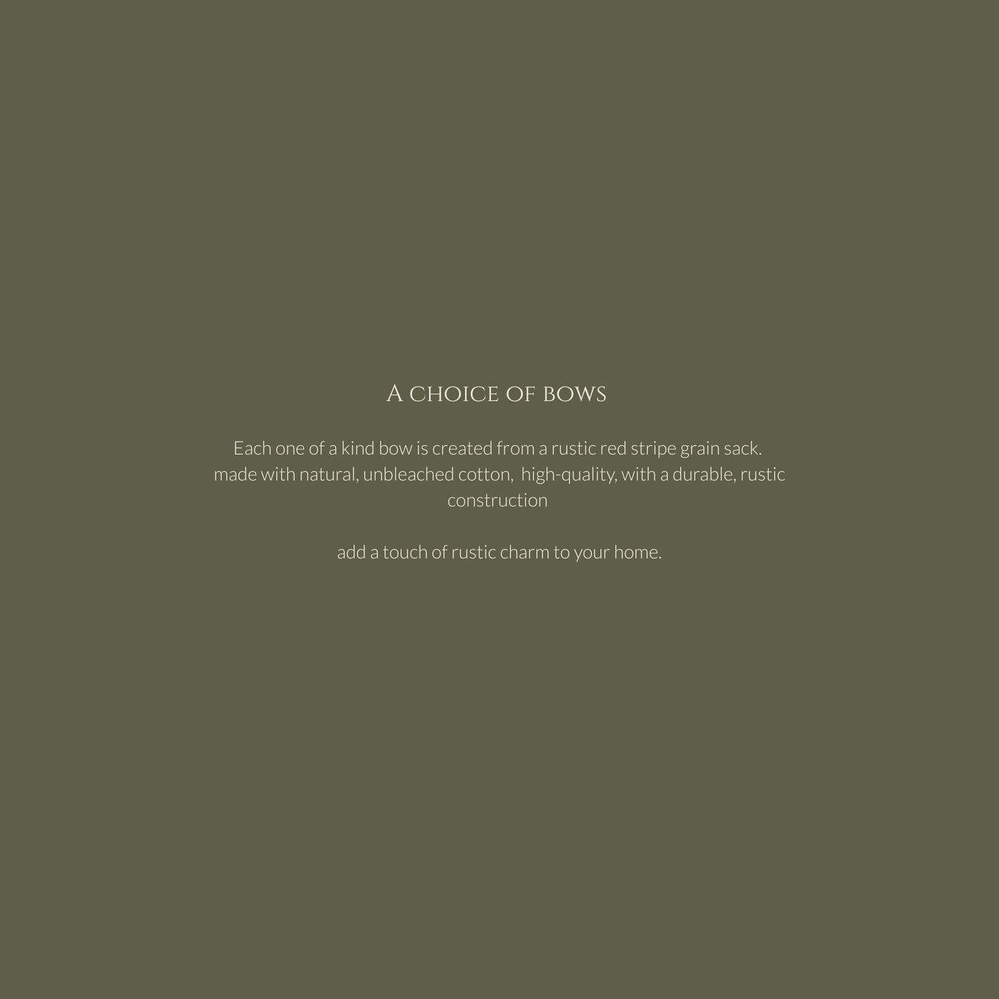 Grain Sack Cloth Bow Red Stripe