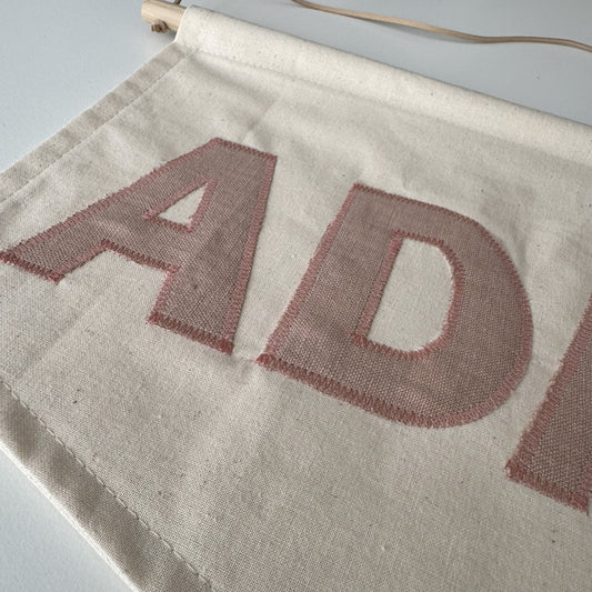 Extra large Personalised Linen Name Banner