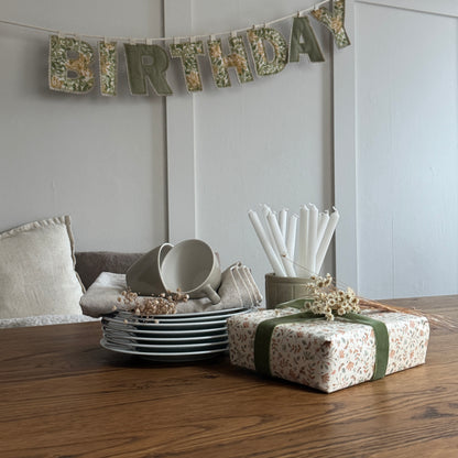 Birthday Garland, Celebration Fabric Letter Bunting