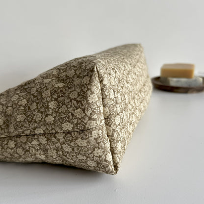 Large Green Floral Makeup Bag, Travel Toiletry Organiser