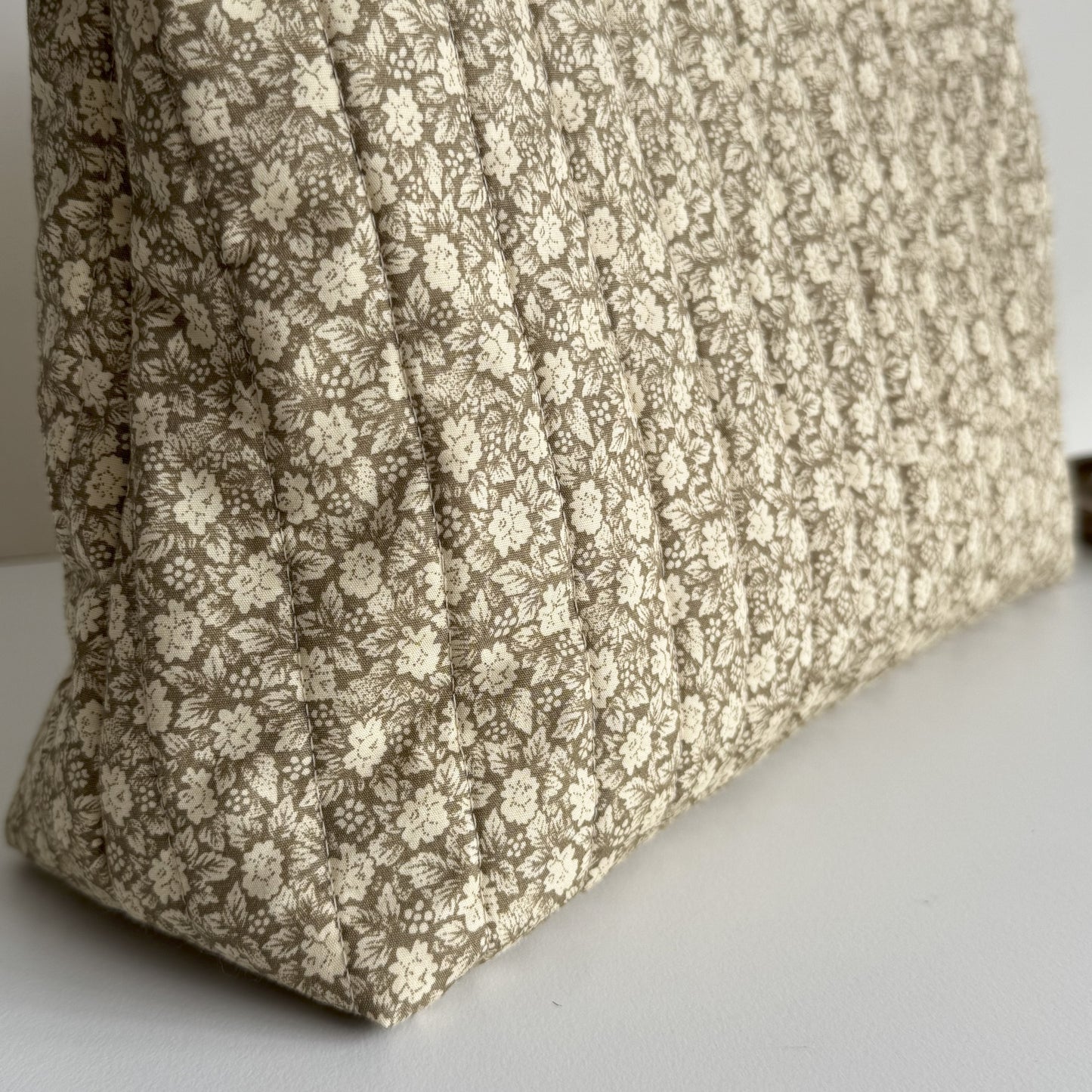 Large Green Floral Makeup Bag, Travel Toiletry Organiser