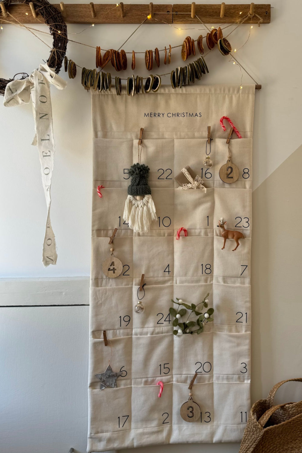 Personalised, Fabric Christmas Advent Calendar