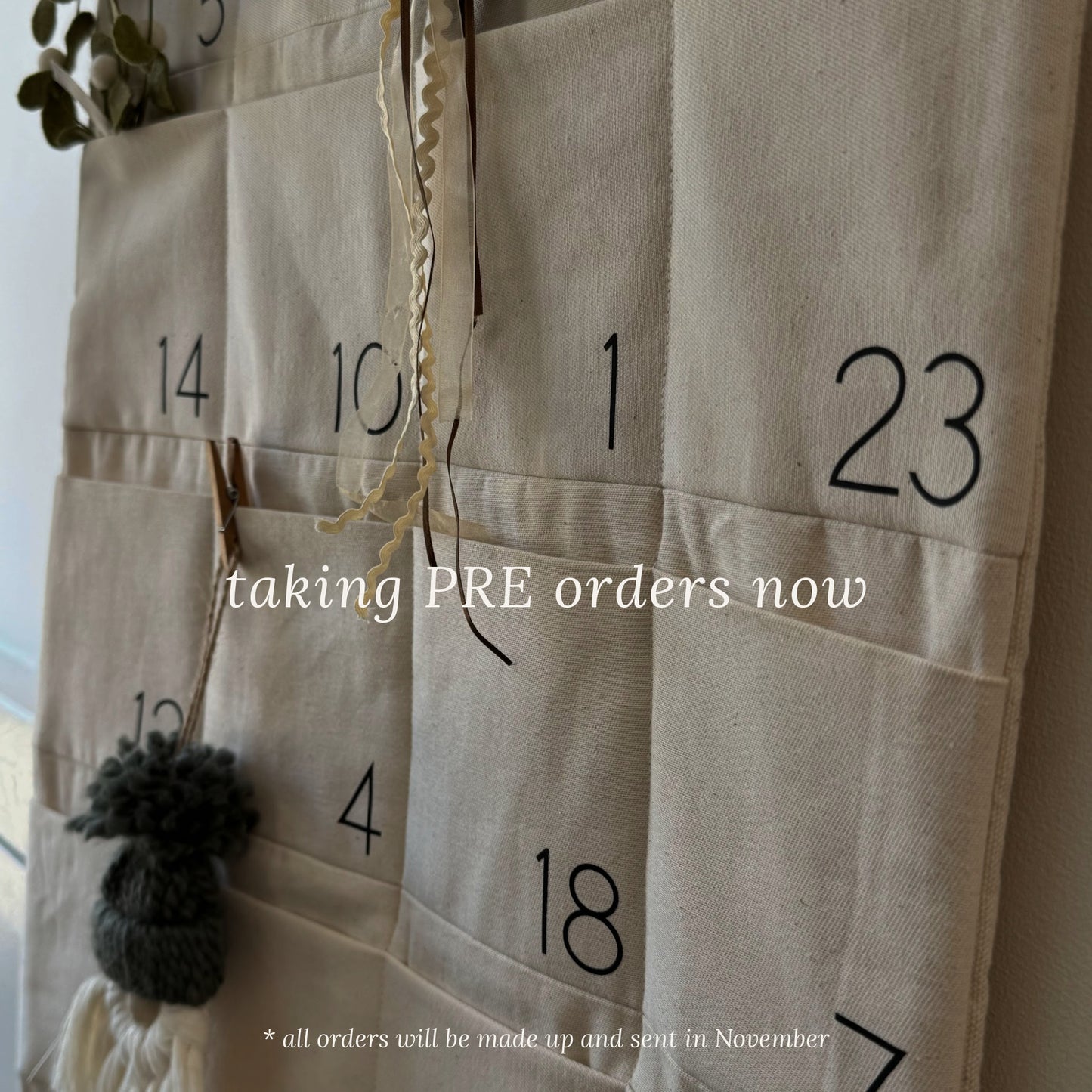 Personalised, Fabric Christmas Advent Calendar