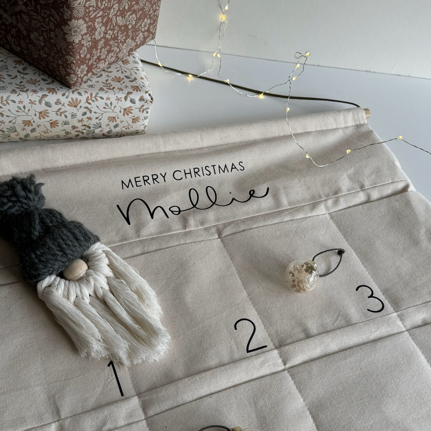 Personalised, Fabric Christmas Advent Calendar