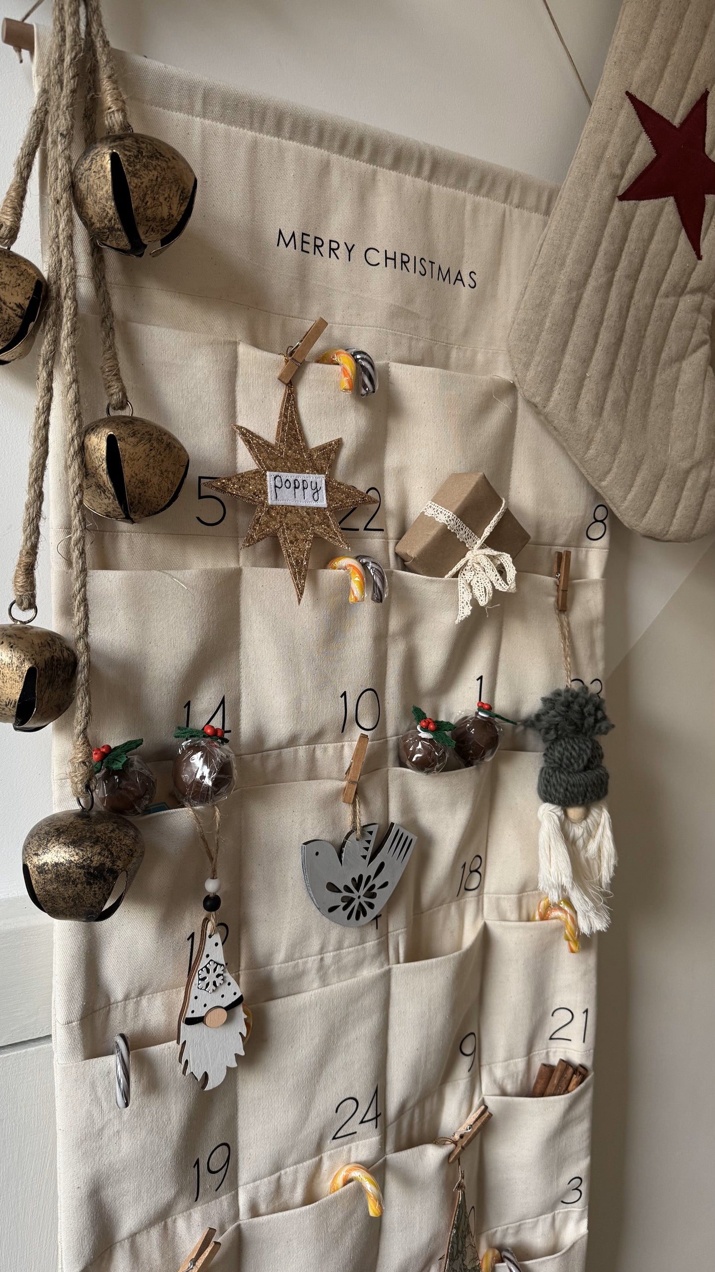 Personalised, Fabric Christmas Advent Calendar
