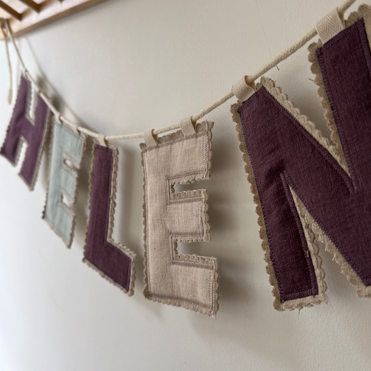 Linen Name Garland, Fabric Letter Bunting
