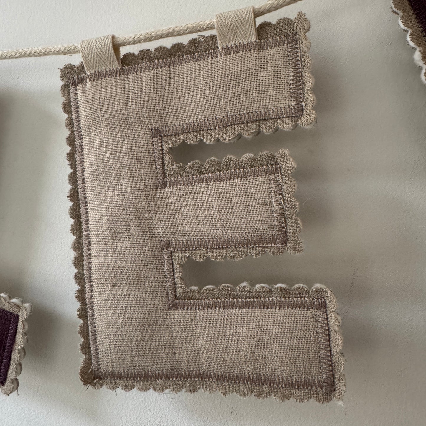 Linen Name Garland, Fabric Letter Bunting