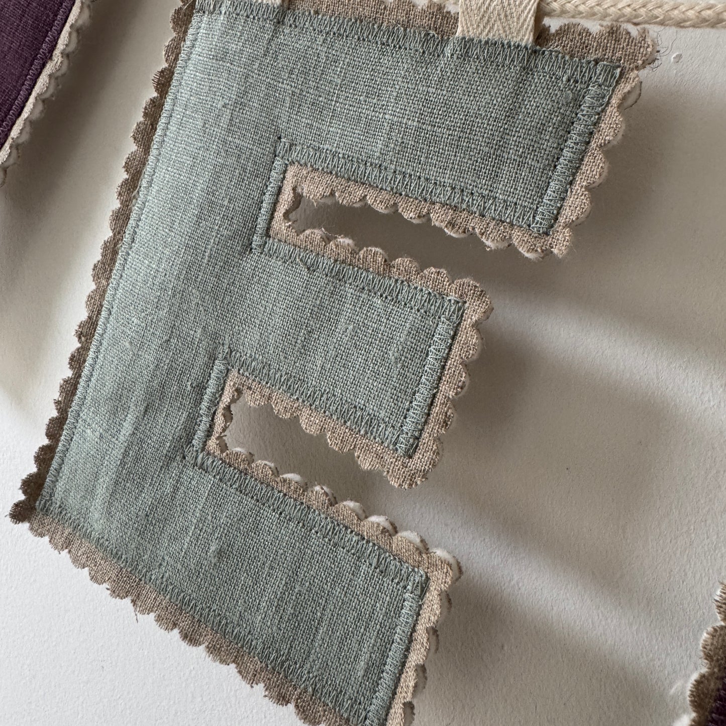 Linen Name Garland, Fabric Letter Bunting