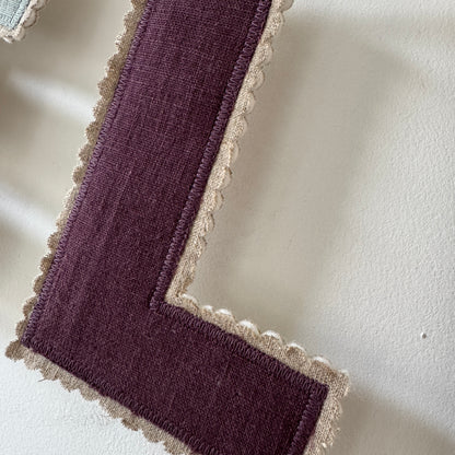 Linen Name Garland, Fabric Letter Bunting
