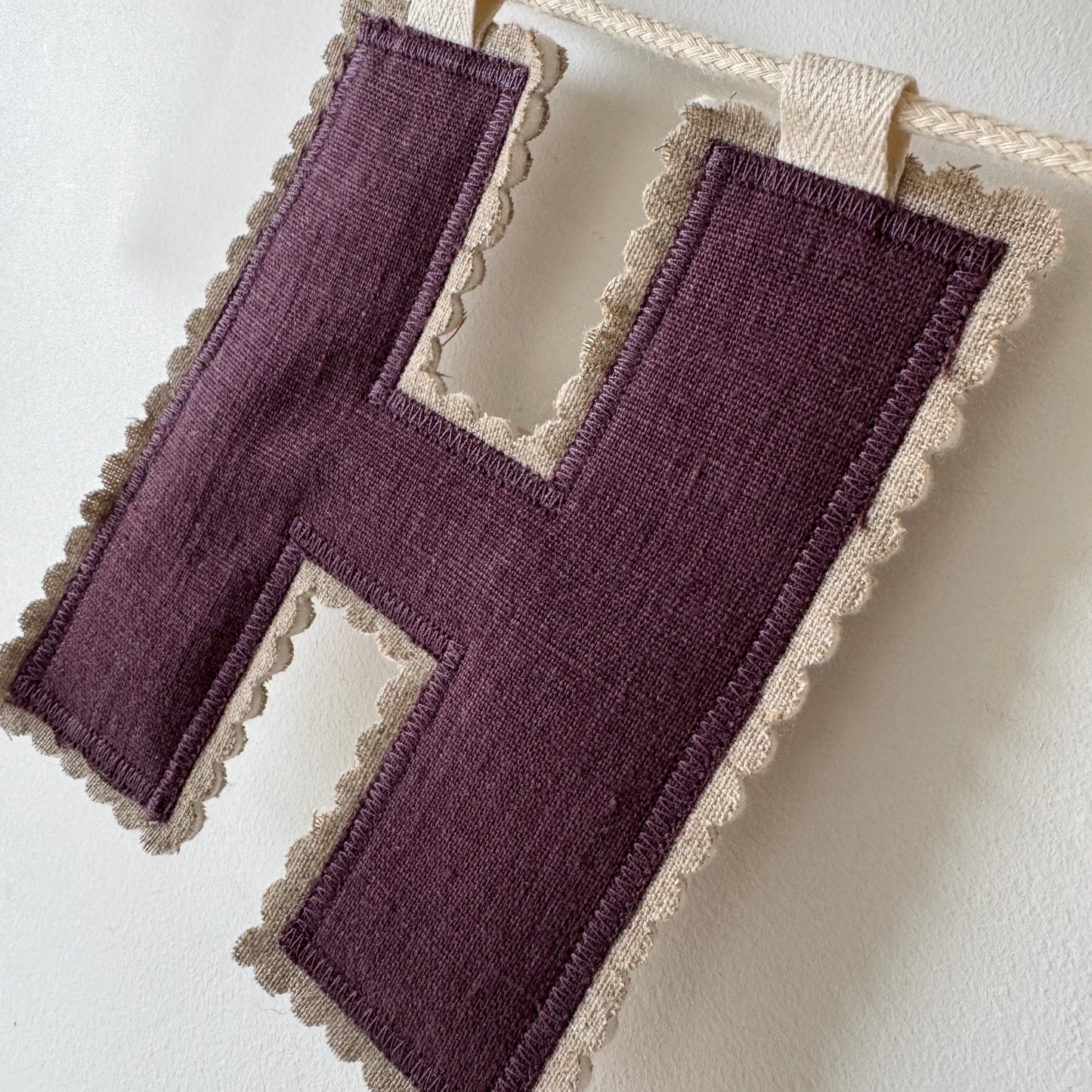 Linen Name Garland, Fabric Letter Bunting