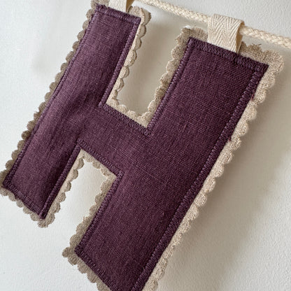 Linen Name Garland, Fabric Letter Bunting