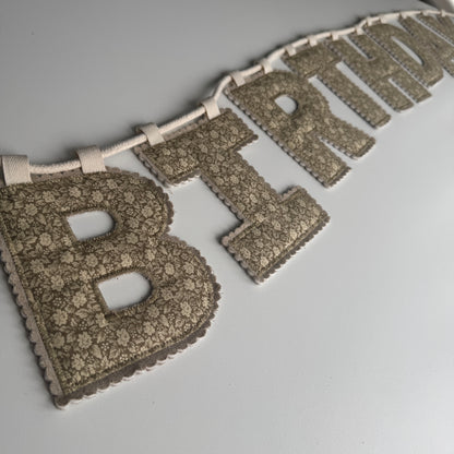 Birthday Garland, Celebration Fabric Letter Bunting