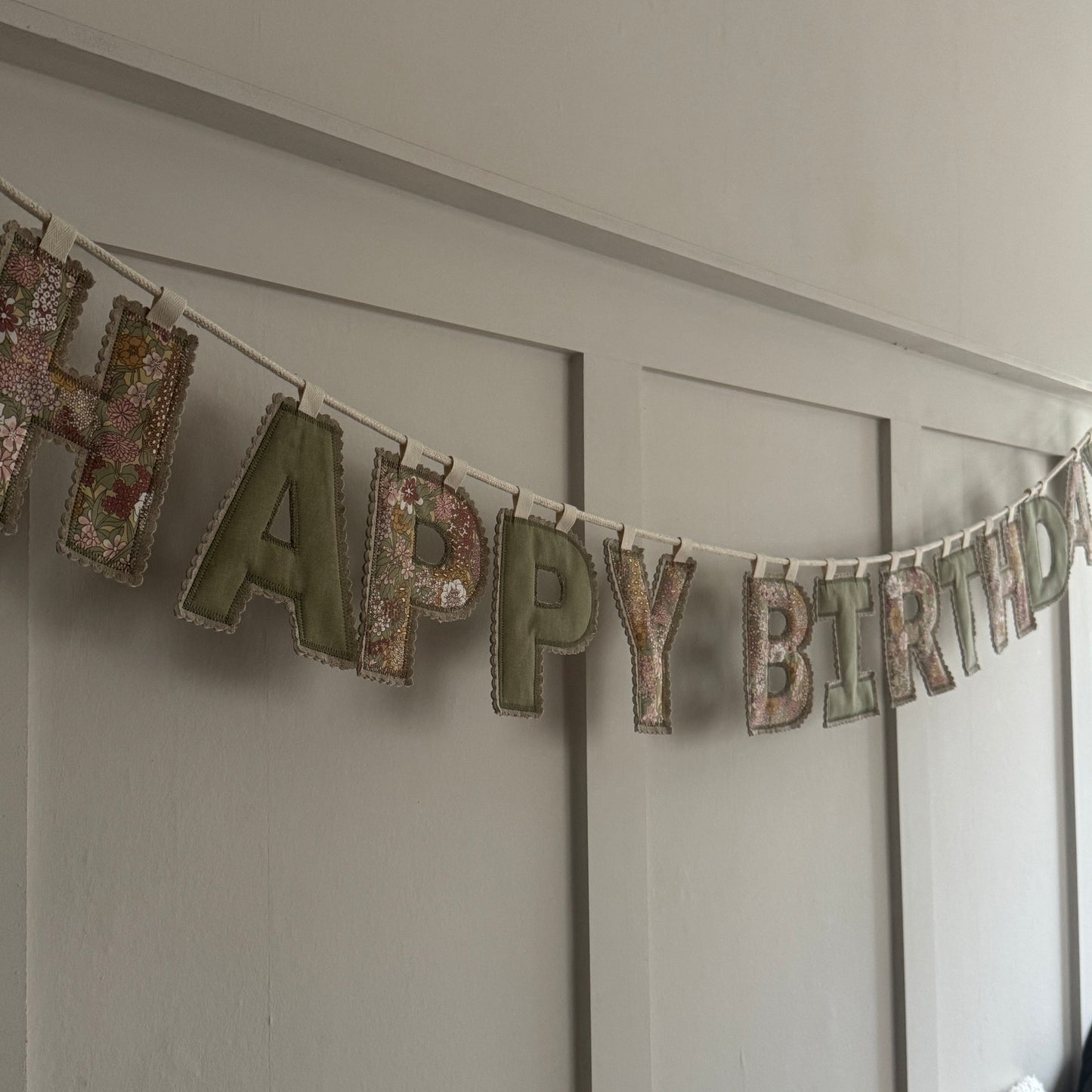 Birthday Garland, Celebration Fabric Letter Bunting