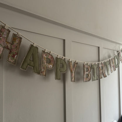 Birthday Garland, Celebration Fabric Letter Bunting