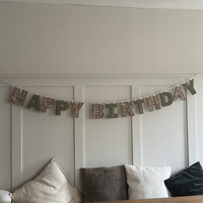 Birthday Garland, Celebration Fabric Letter Bunting
