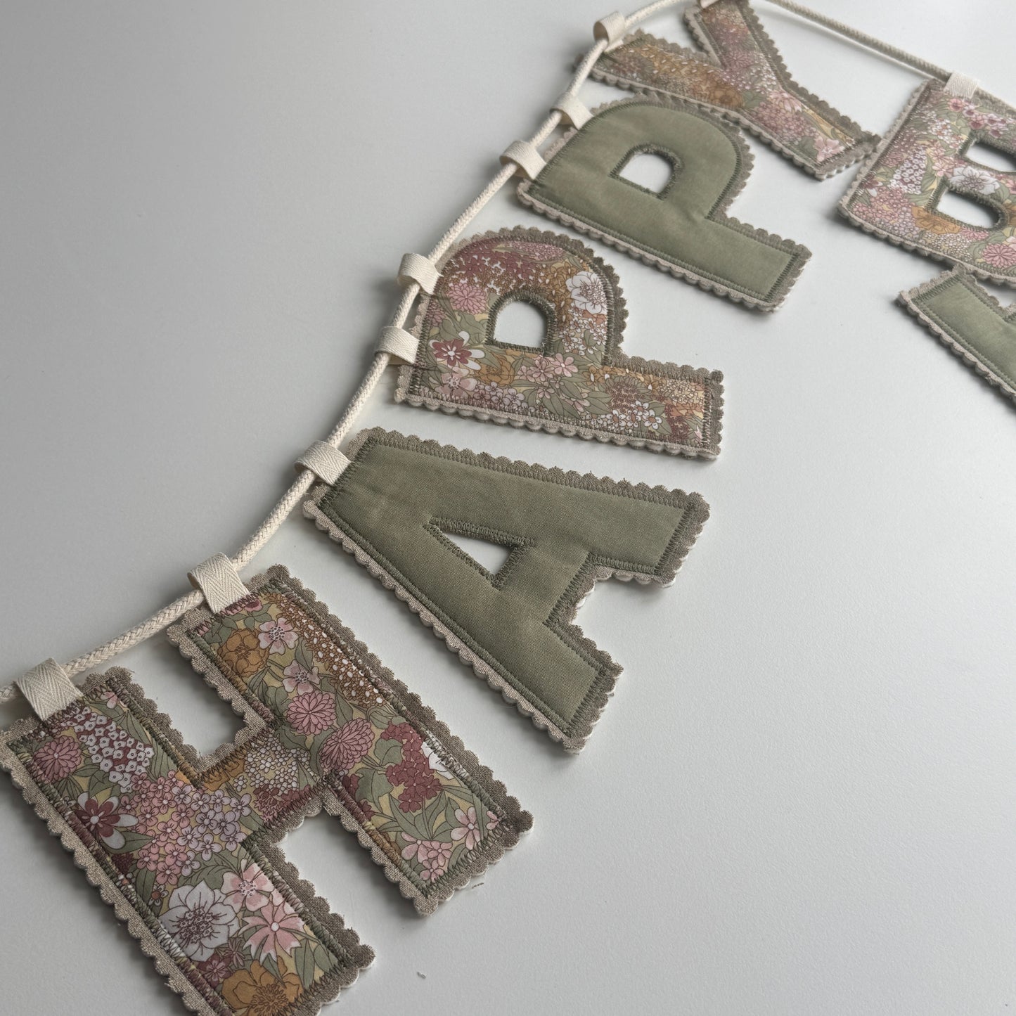 Birthday Garland, Celebration Fabric Letter Bunting