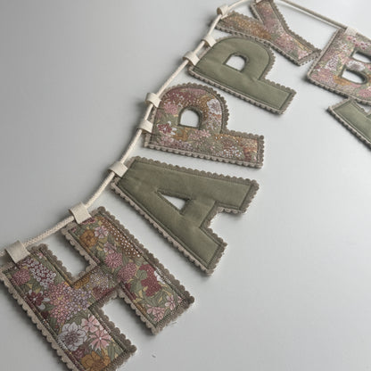 Birthday Garland, Celebration Fabric Letter Bunting