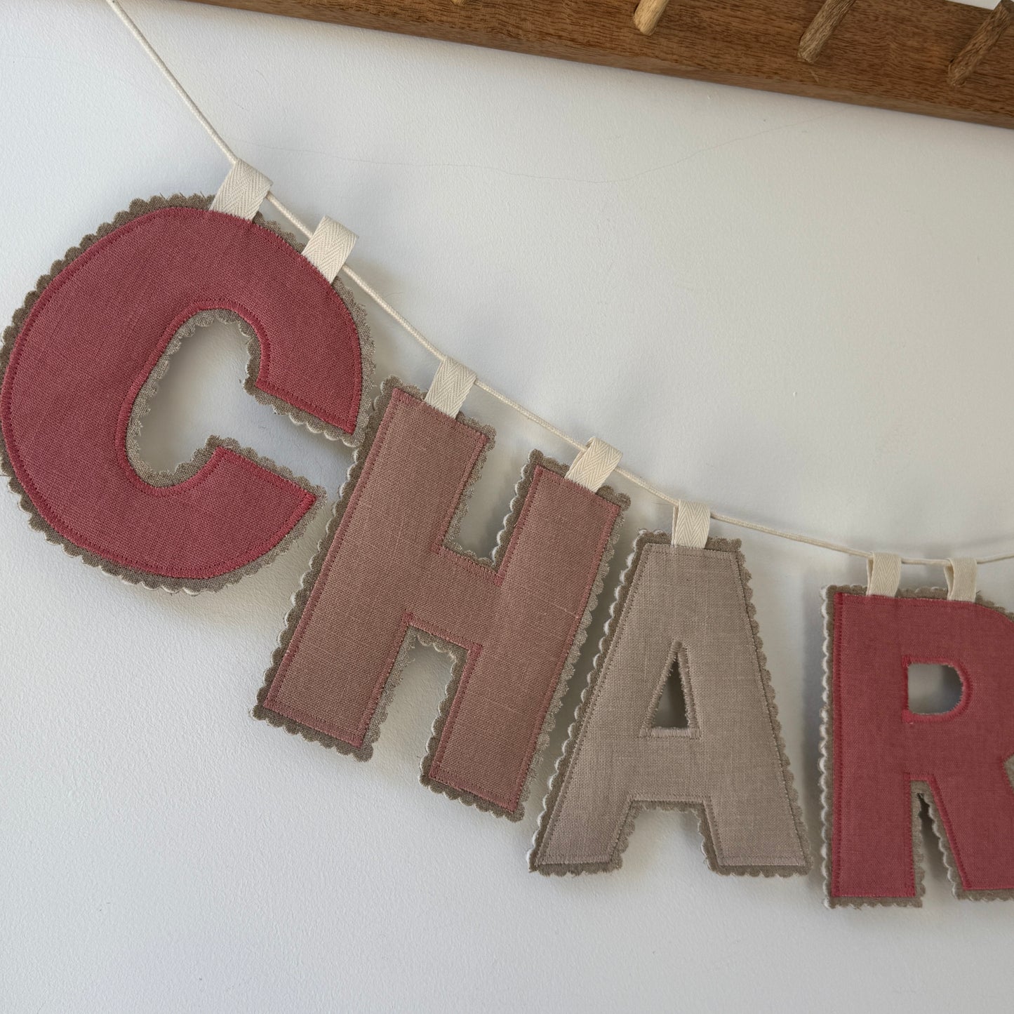 Linen Name Garland, Fabric Letter Bunting