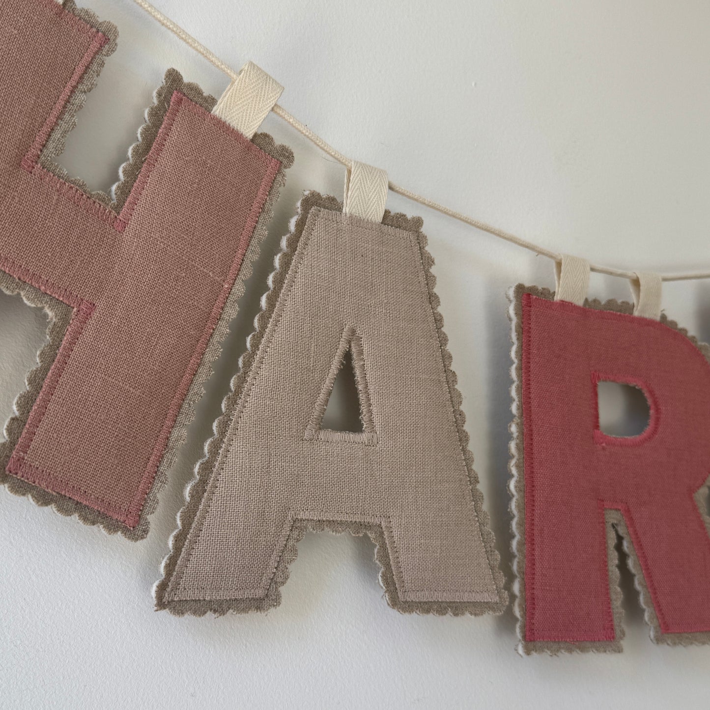 Linen Name Garland, Fabric Letter Bunting