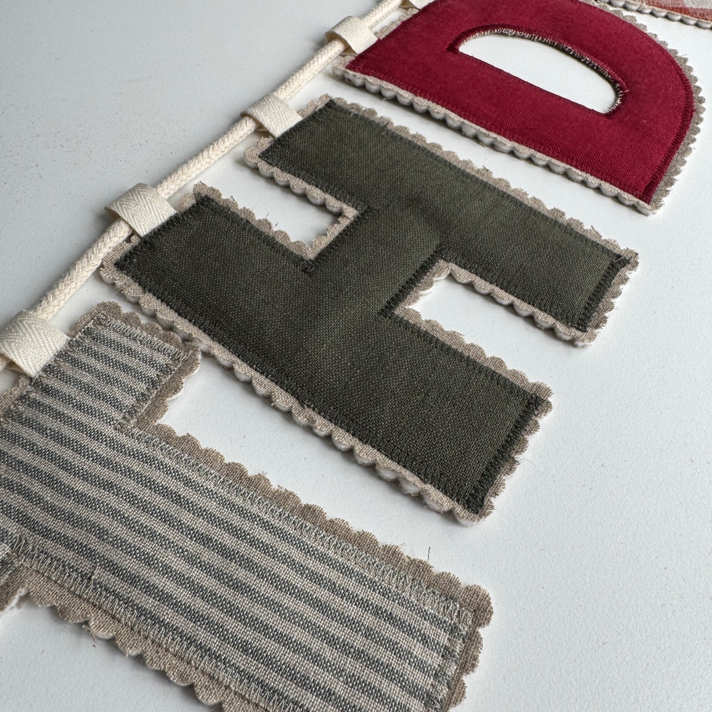 Linen Birthday Garland, Celebration Letter Bunting