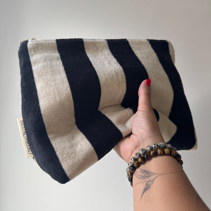 Stripe & Bloom Cosmetic Pouch