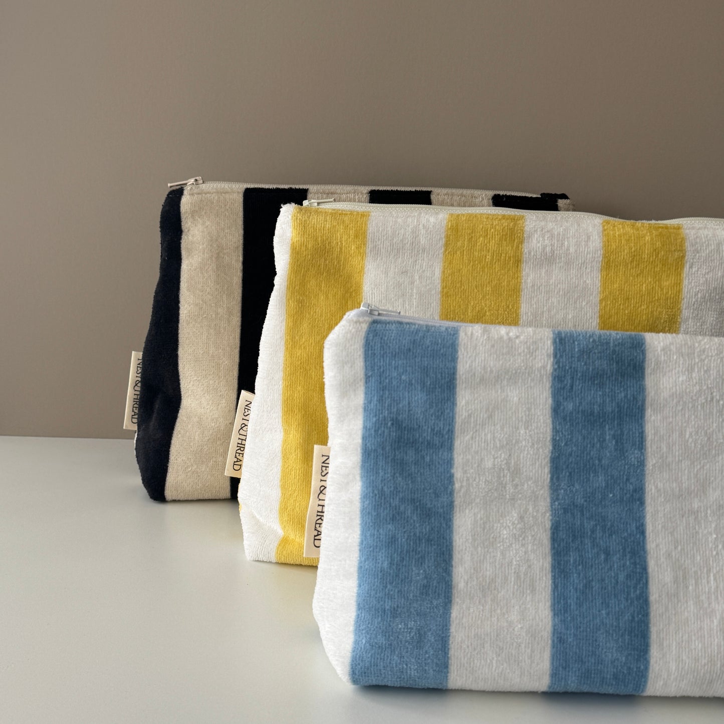 Stripe & Bloom Cosmetic Pouch