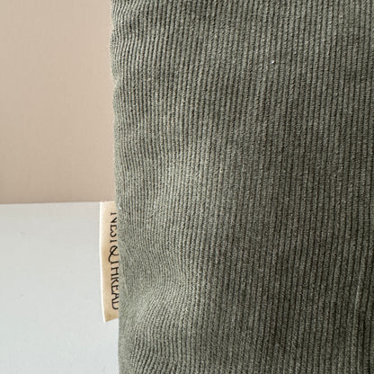 Large Green Corduroy Makeup Bag, Travel Toiletry Organiser