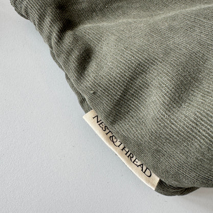 Large Green Corduroy Makeup Bag, Travel Toiletry Organiser