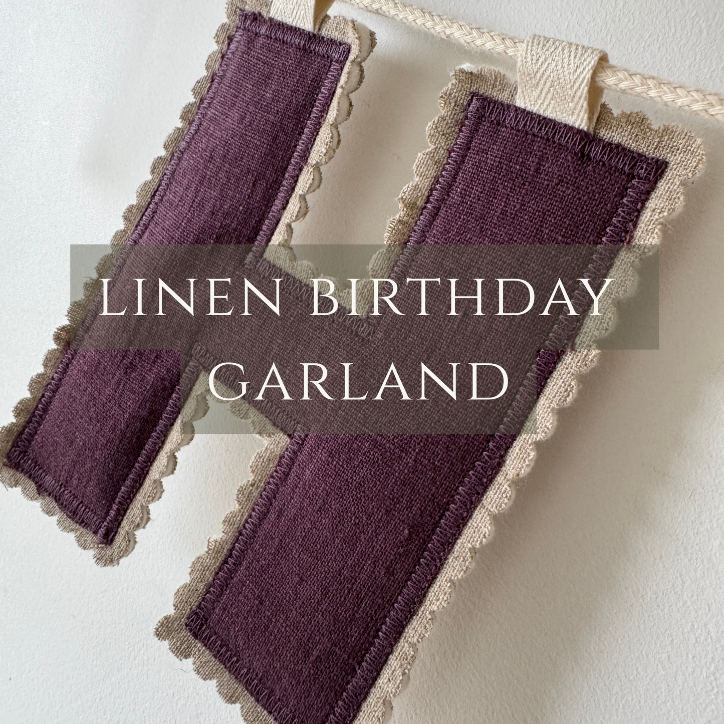 Linen Birthday Garland, Celebration Letter Bunting